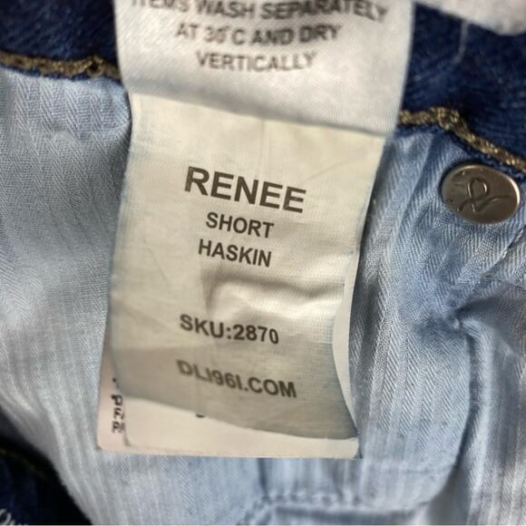 DL1961 Renee Medium Wash Blue Distressed Denim Shorts Women’s Size 28 - Picture 7 of 8